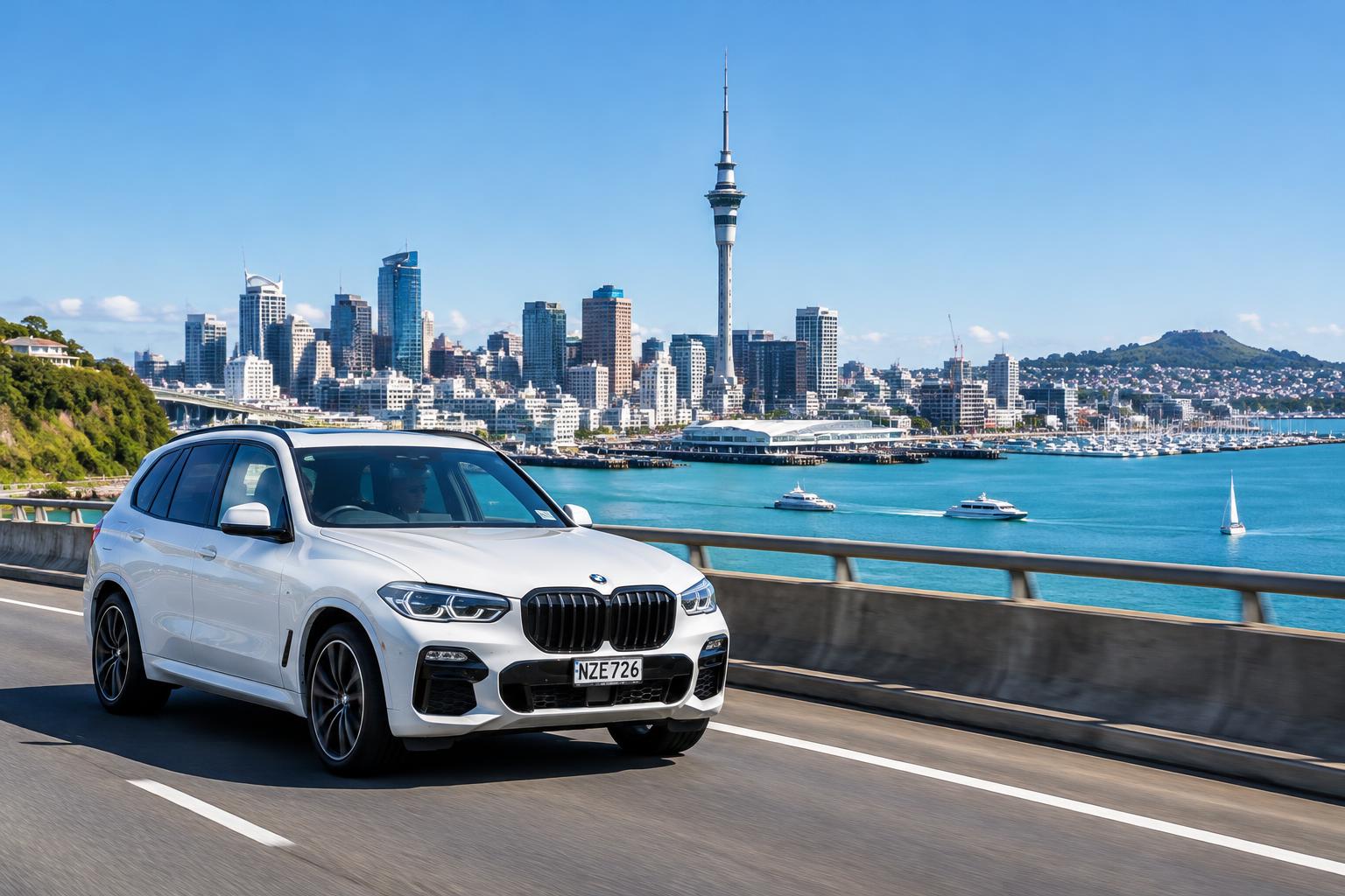 White SUV in Auckland city
